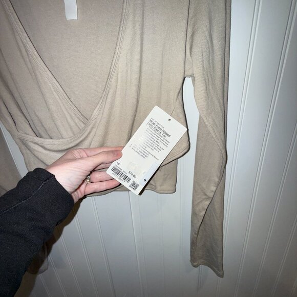 NWT Lululemon WRap-Front Ribbed Long-Sleeve in Modal Fabric (Mojave Tan) - Picture 5 of 5